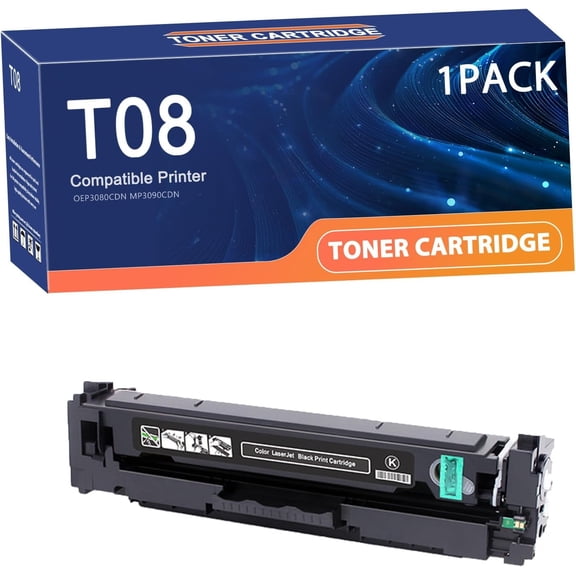 T08 T08K Toner for Canon Printer: High Yield Black Compatible Toner Cartridge to Work with OEP3080CDN MP3090CDN Printer Cyan
