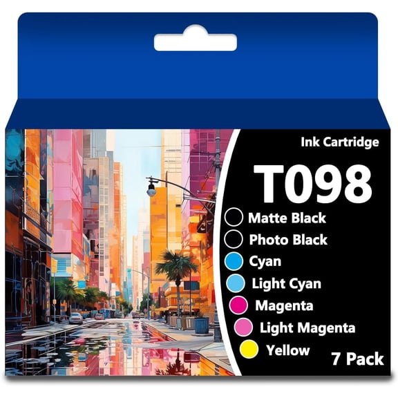 T098 T099 Ink Cartridge(98 99) Compatible for Artisan 700 710 725 730 800 810 835 837 Printer (7packs2 Black,1 Cyan,1 Magenta,1 Yellow,1 Light Cyan,1 Light Magenta)