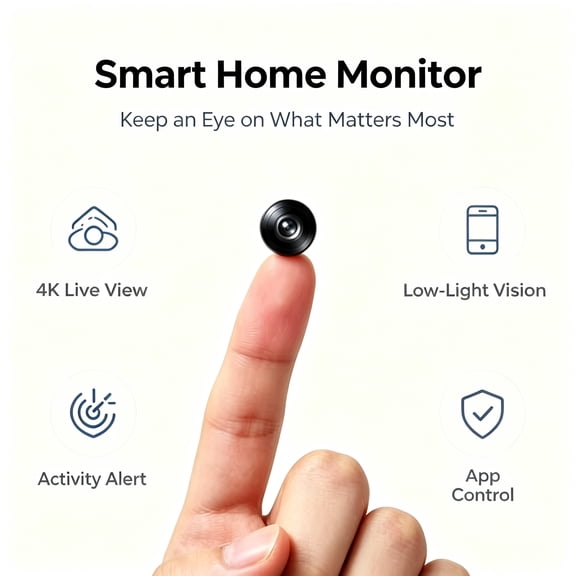 T1 only 1 inchHidden Camera with Audio/Video Mini Small Spy WiFi Security Secret System Smart Home Indoor Use Wireless Outdoor Nanny Night Vision Motion Detection Baby Monitor Pet Doorbell Seguridad