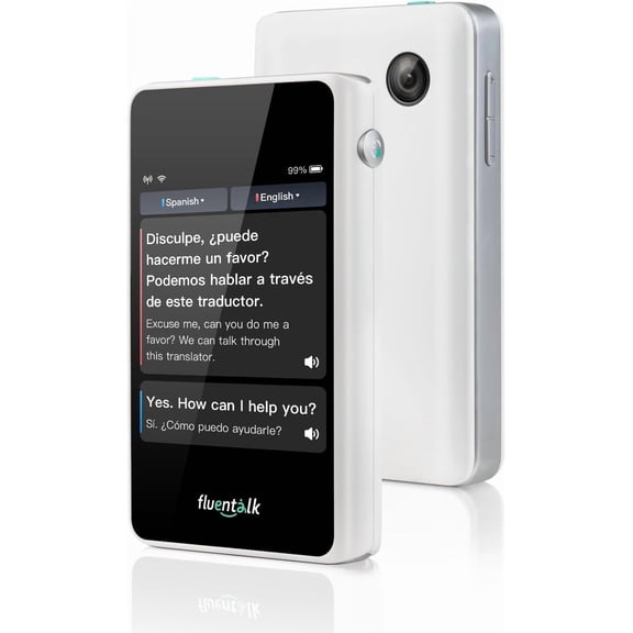 T1 Mini Translator Device No WiFi Needed, Built in 1-Year Global Mobile Data, Supports 40 Languages and Photo Translation, Instant Language Translator for Travelling White