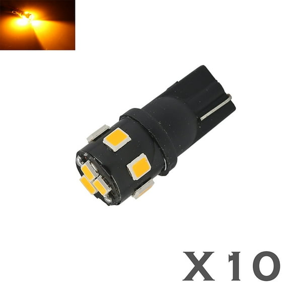 T10/192 High Power 2835 Chip 6000K Yellow Interior/License Plate SMD LED Light Bulbs (T10, Yellow)