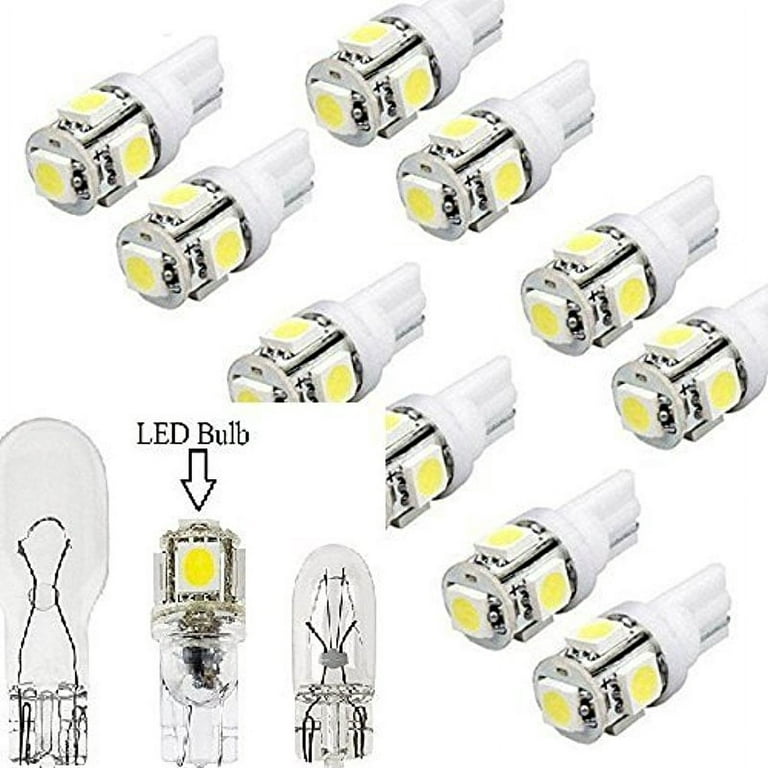https://i5.walmartimages.com/seo/T10-194-Led-Car-Bulb10-Pack-T10-LED-White-W5W-5-SMD-5050-Super-Bright-168-2825-Wedge-LED-Car-Lights-Source-Replacement-Bulbs-Interior-Lamps_57d5e0d9-39a6-4205-bab7-39a12593d563.469dfa01080b9c06bc9461906f3c9069.jpeg?odnHeight=768&odnWidth=768&odnBg=FFFFFF