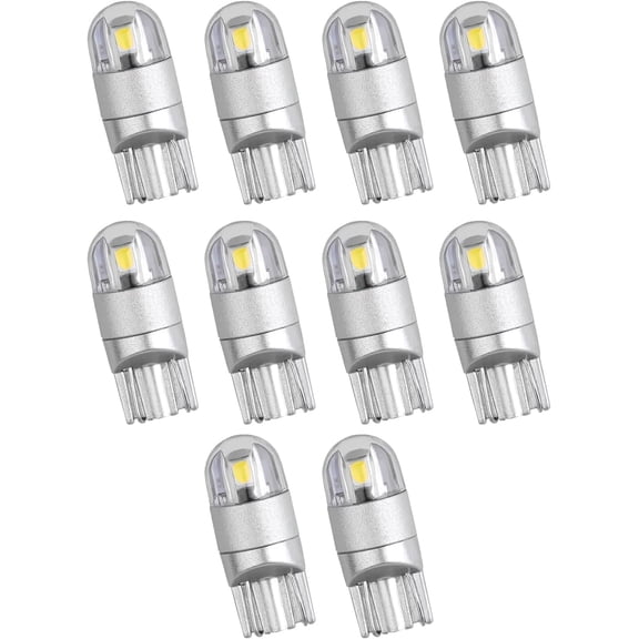 T10 501 LED Bulbs W5W 194 168 6500K Cool White LED Wedge Bulbs Non Polar Design Side Light Number Plate Light for Car Interior Dome Map Door 12v, 10Pcs
