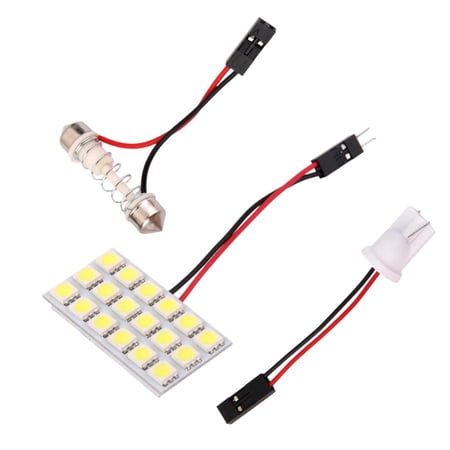 T10 5050 18-SMD LED Panel Car Interior Light Bulb Dome Light Adapter- White