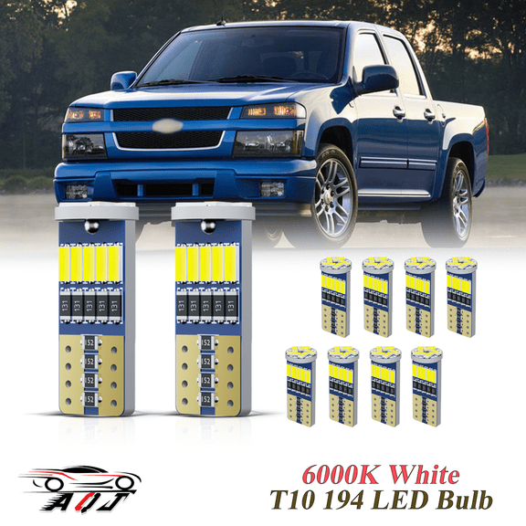 T10 LED Bulb for Chevrolet Colorado 2009-2012, 194 168 W5W 2825 6000K White Super Bright, License Plate Light Map Dome Light Door Light Trunk Light Interior Lights Replacement Pack of 15