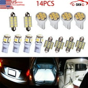 T10 LED Light Car Bulbs 14 PCS Auto Lamp For Interior Dome Map Set Inside White