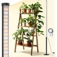thumbnail image 1 of T10 Pro Standing Grow Light with Timer, 42W, 169 LEDs, Full Spectrum Vertical Grow Light for Indoor, Wide Coverage, 4FT to 5.6FT Height with Foot Switch, Ideal for Flowering and Tall Plants, 1 of 9