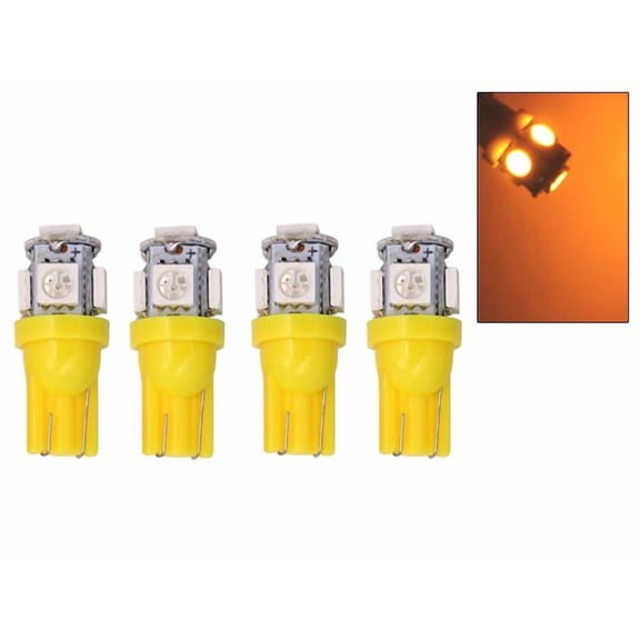 T10 w5w yellow orange led with 5pcs 5050SMD chip 12v DC