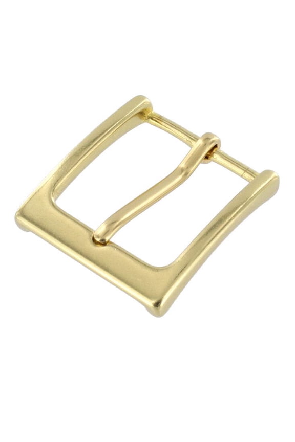 T1002 Natural Brass, Heel Bar Buckle, Solid Brass-LL