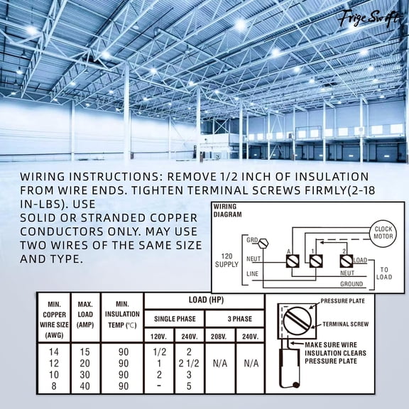 T101 24-Hour Mechanical Timer, 40 A 120V SPST Switch, 12 ON/Off Operations, Heavy-Duty Design for Lighting, Fans and Water HeatersIndoor Use Only$$