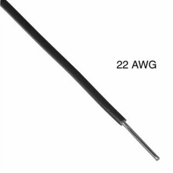 T1010-21-01K - WIRE SOLID 22AWG 1000FT BLACK TR64 TC PVC FT1 3V 15C