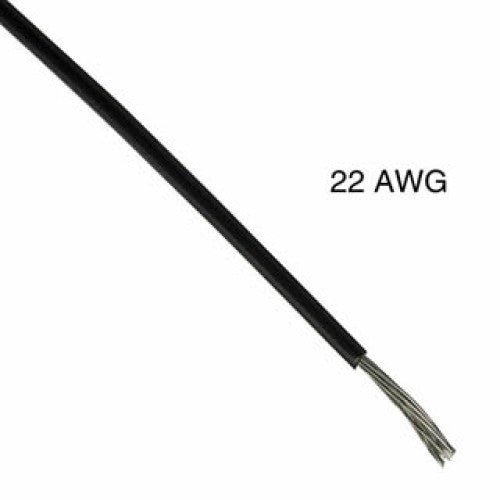 T1011-21-01 K - WIRE STRANDED 22AWG 1000FT BLACK TC PVC FT1 3V 15C