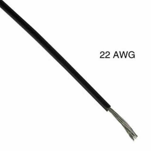 T1011-21-01 K - WIRE STRANDED 22AWG 1000FT BLACK TC PVC FT1 3V 15C