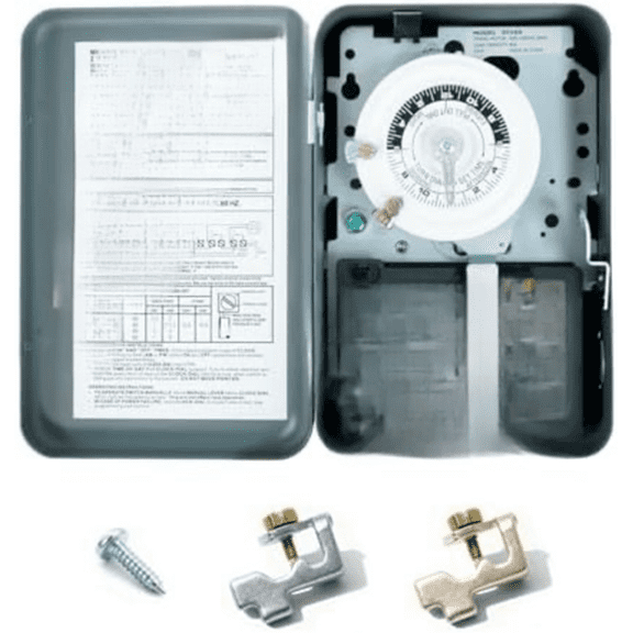 T104 24-Hour Heavy-Duty Mechanical Timer, 40A DPST Switch, 12 On/Off Cycles, 208-240V, for Commercial Defrost, Lighting & Water HeatersIndoor Use Only$$Home Decor, Kitchen, & Other