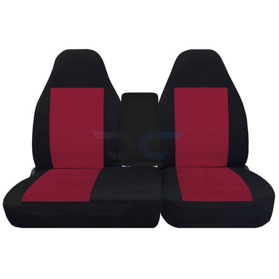 Designcovers Fits 97-2000 Ford F-150 Velour Seat Covers 40/60 Bench Molded HR,Open Cons Black Burg