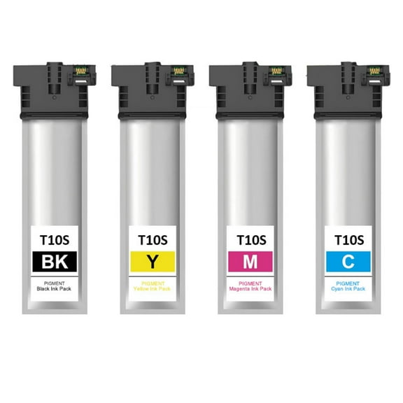 T10S T10S100 T10S200 T10S300 T10S400 Compatible Ink Pack Replacement for Workforce Pro WF-C5890 WF-C5390 Printer (4 Pack, Standard Capacity)
