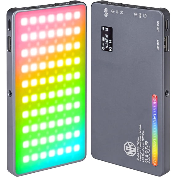 T12 Pro RGB Video Light,12W Portable LED Camera Light with 2500-8000K, 4000mAh Rechargeable , 21 Effects, CRI 96+, for Studio Photography, Vlogging, Streaming, Selfie Video and Phone Recording