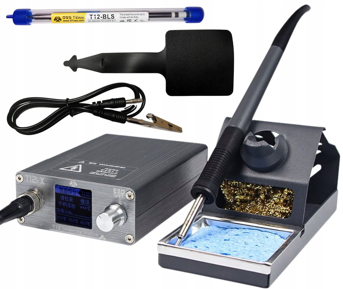 T12-X electric soldering iron with adjustable temperature for mobile phone repair, flying wire welding tool, soldering station