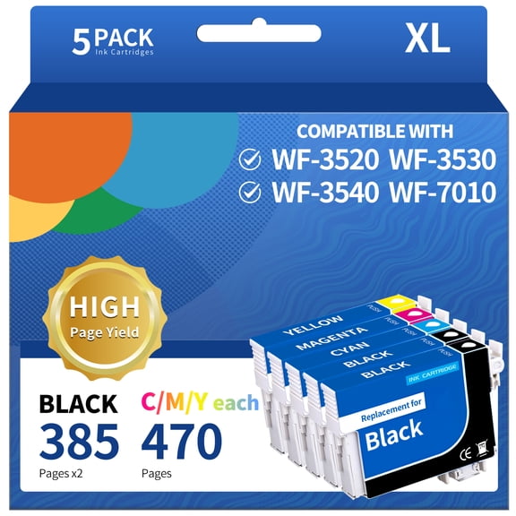 Ink Cartridge Replacement for Epson WF-7510 WF-3540 WF-3520 840 645 630 545 BCMY 5-Pack