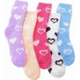 thumbnail image 1 of 5 Pairs Womens Fuzzy Fluffy Cozy Warm Super Soft Slipper Socks Microfiber 3-8 Pairs Home Socks For Christmas, 1 of 7