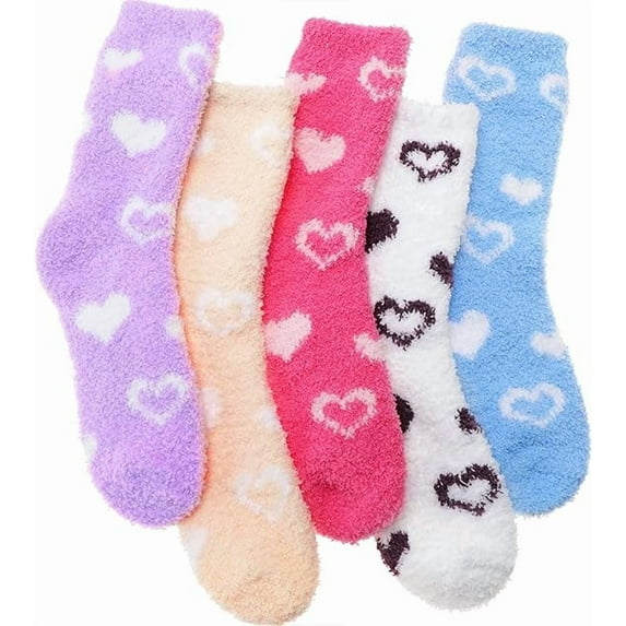5 Pairs Womens Fuzzy Fluffy Cozy Warm Super Soft Slipper Socks Microfiber 3-8 Pairs Home Socks For Christmas
