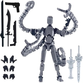 T13 3D Action Figure (Assembly Completed) , T 13 Dummy 13 3D Printed Octopus Doctor DIY Movable Joint Model, Articulated Design with Weapons for Desk Decor Figures, Perfect for Display And Gift