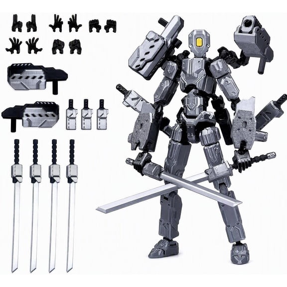 T13 3D Action Figure Set (Assembly Completed), 3D Printed Multi-Jointed, Titan 13 Action Figures, Multi-Articular Lucky Mobile Robot Nova, Desktop Decorations for Game Lovers Toys