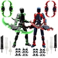 thumbnail image 1 of T13 3D Action Figure Set (Assembly Completed),Dummy Robot Titan 13 Dummy Action Figures,3D Printed Toys Multi-Jointed Movable (Red/Green), 1 of 8