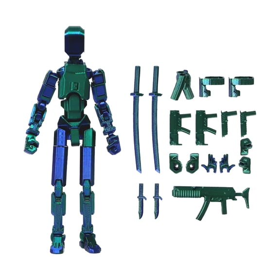 T13 3d Action Figure, 3d Printed Toys Lucky Titan 13 Action Figure with Multiple Accessories, Lucky 13 for Collectors Desktop Decorations D