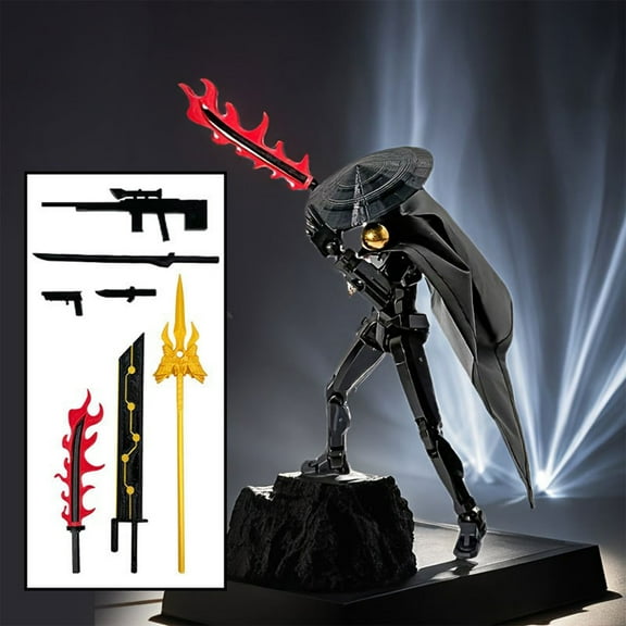 T13 3d Action Figure, 3d Printed Toys Multi-Jointed Movable, Articulated T13 Desktop Decoration,accessories Best Birthday Festival Gift Black
