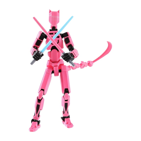 T13 3d Action Figure, 3d Printed Toys Multi-Jointed Movable, Dummy Robot 13 Figure Creative Gifts for Adults,Creative Assembly And Decompression Toys Pink