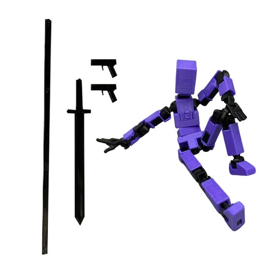 T13 3d Action Figure, Dummy Titan Lucky 13 Action Figure, T 13 Action Figure for Desktop Decorations,Creative Assembly And Decompression Toys Purple