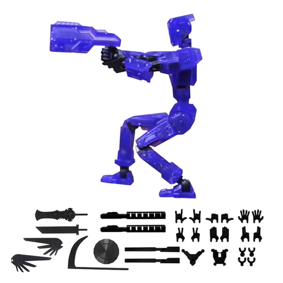T13 3d Action Figure Set, 3d Printed Toys Lucky Titan 13 Action Figure with Multiple Accessories, T 13 Lucky Robo Dummy Nova 13 Action Figures-High Quality Purple
