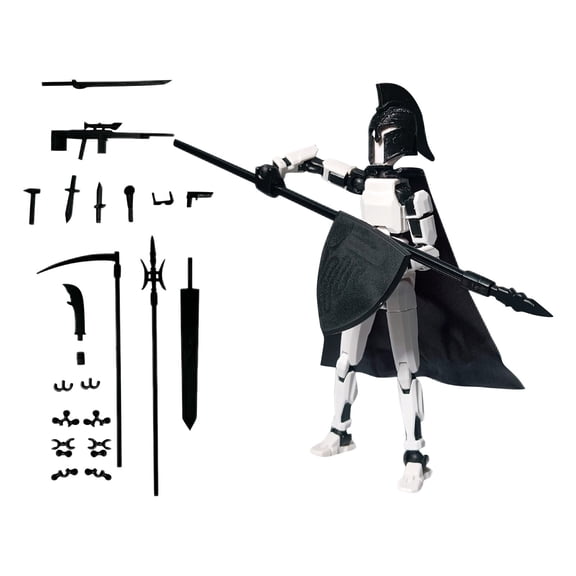 T13 3d Action Figure Set, 3d Printed Toys Multi-Jointed Movable, Dummy Robot 13 Figure Creative Gifts for Adults,Creative Assembly And Decompression Toys White