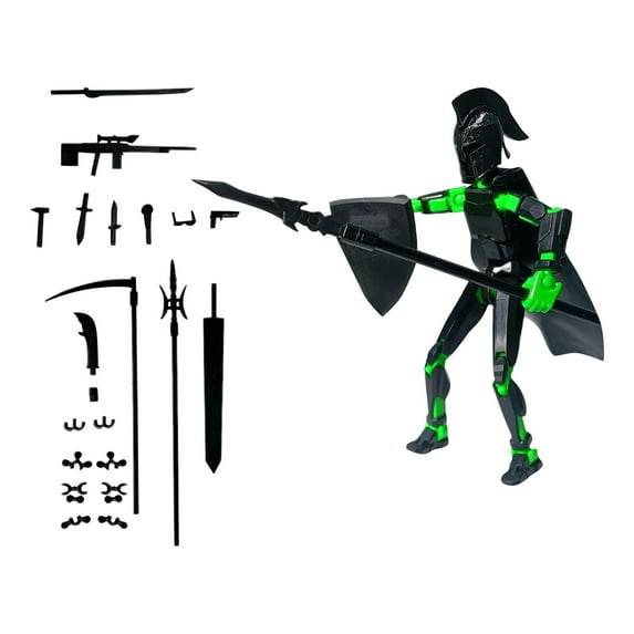 T13 3d Action Figure Set, Dummy Robot Titan 13 Action Figures, T 13 Lucky Robo Dummy Nova 13 Action Figures-High Quality,Creative Assembly And Decompression Toys Dark Green