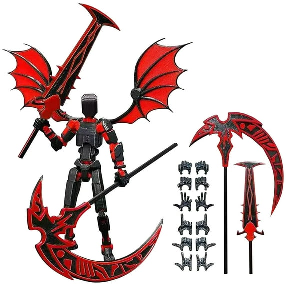 T13 3d Action Figure Set, Dummy Titan Lucky 13 Action Figure, Dummy 13 Multi-Jointed Movable, Gifts for Boys and Girls,Creative Assembly And Decompression Toys Red