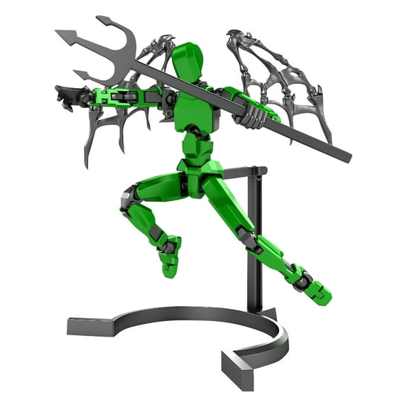T13 3d Action Figure Set, Poseable Action Figures with Weapons, Suitable for Collectors, Desktop Decoration,Creative Assembly And Decompression Toys Green