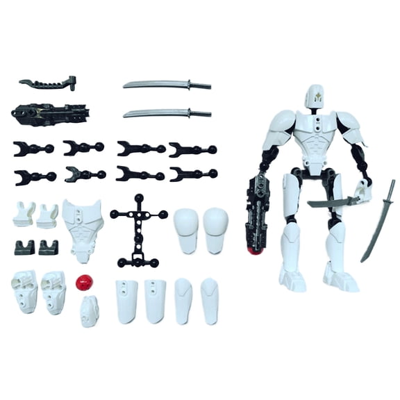T13 Action Figure 3rd Gen Dummy Robot Titan 13 3D Printed Multi-Joint Plastic Model for DIY Full Body Decompression Creative Desktop Ornament Gift,White