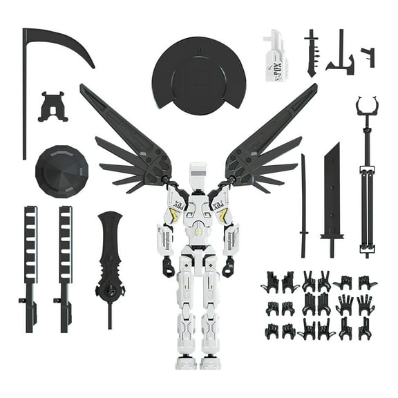 T13 Action Figure,Advanced Robot Building Kit for Kids and Adults Customizable Action Figure with Interchangeable Parts and Wings