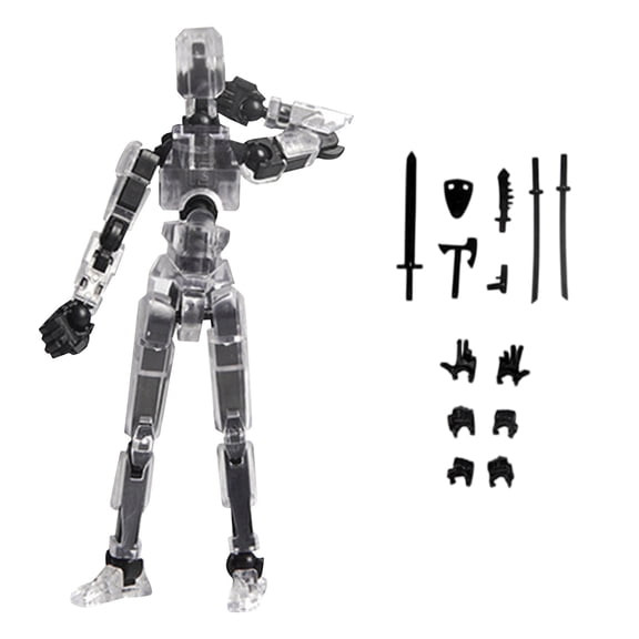 T13 Action Figure Already Assembled, Multi-Colored Titan 13 Action Figure Set with Laser Saber 3D Printed T 13 Lucky Robo Dummy Nova 13 Action Figures Clear