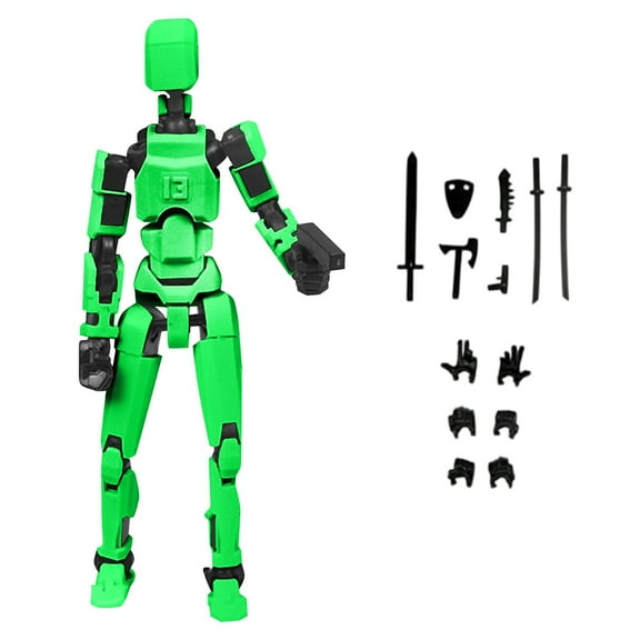 T13 Action Figure Already Assembled, Multi-Colored Titan 13 Action Figure Set with Laser Saber 3D Printed T 13 Lucky Robo Dummy Nova 13 Action Figures Green