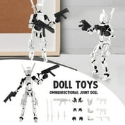 T13 Action Figure Articulated Action Figure Customizable Poseable Model for Animation, Drawing, and Collecting 1Pc(White)