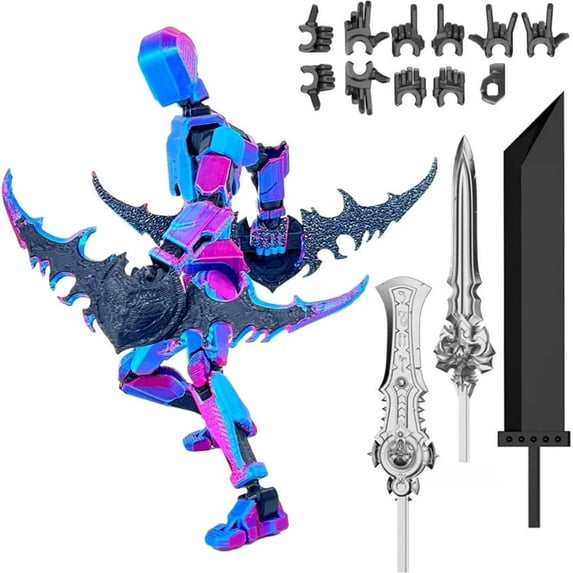 T13 Action Figure Articulated Action Figure with Interchangeable Parts 5.1 inch Dummy 13 Action Figure, 3D Printed Joint Movable Figure, Titan Action Figure