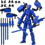 T13 Action Figure, Articulated Poseable Robot Figures with Interchangeable Hands & Weapons, Display Model Set for Collectors, Desk Decor Gift