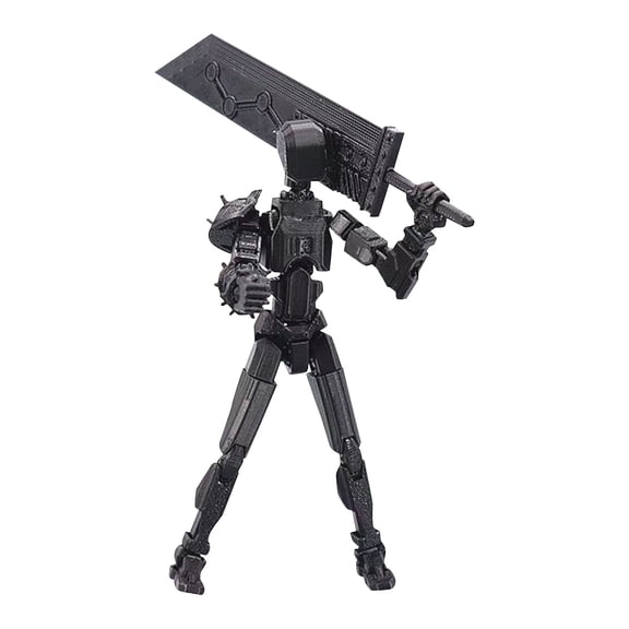 T13 Action Figure Fantasy Greatsword Warrior Titan 13 3D Printed Finished Plastic Mech for Sci-Fi Fans Desktop Ornament Stop Motion PropColor