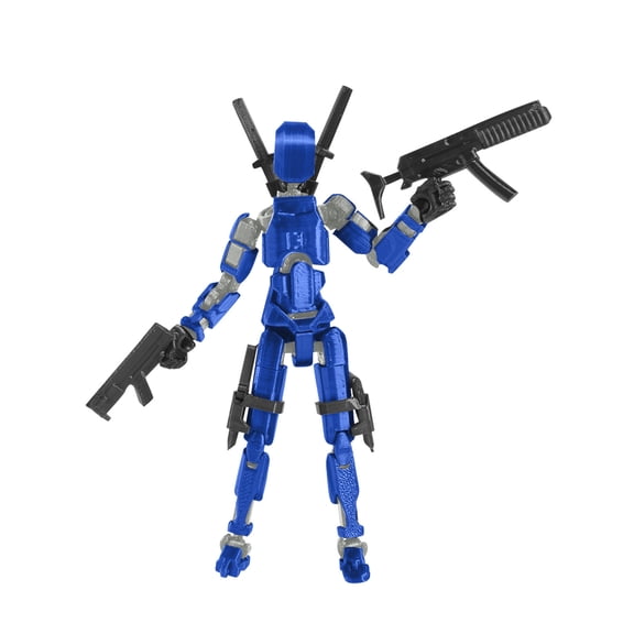T13 Action Figure Fully Articulated Robot Titan 13 3D Printed Finished Plastic Model for Desktop Decoration Office Decompression Creative Gift,Sky Blue