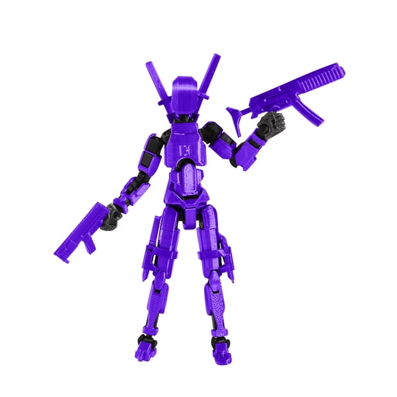 T13 Action Figure Fully Articulated Robot Titan 13 3D Printed Finished Plastic Model for Desktop Decoration Office Decompression Creative Gift，Purple