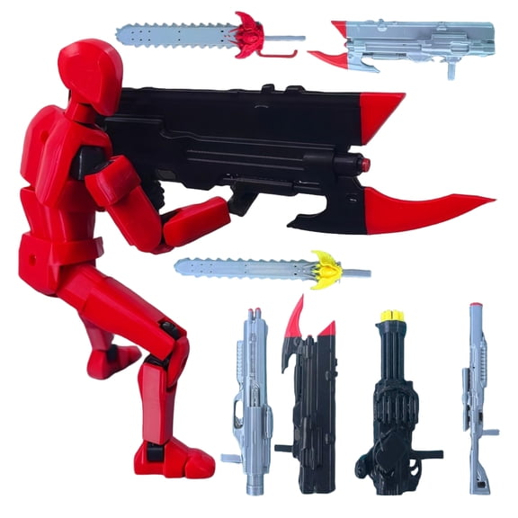 T13 Action Figure Gaming Style Robot Titan 13 3D Printed Premium Plastic Model for Game Enthusiasts Collectors Desktop Display Gift for Friends，E