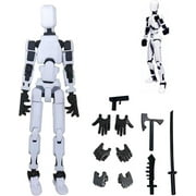 T13 Action Figure, Lucky 13 Action Figure, 3D Printed Multi-Jointed Movable Robot Action Figure, Dummy 13 Action Figure, Action Figures Creative Gifts for Kids Adults (White)