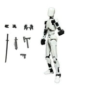 T13 Action Figure,Robot Action Figure,T13 Action Figure 3D Printed Multi-Jointed Movable,13 Action Figure Dummy,Decorations for Action Figures,Random Weapon Color White